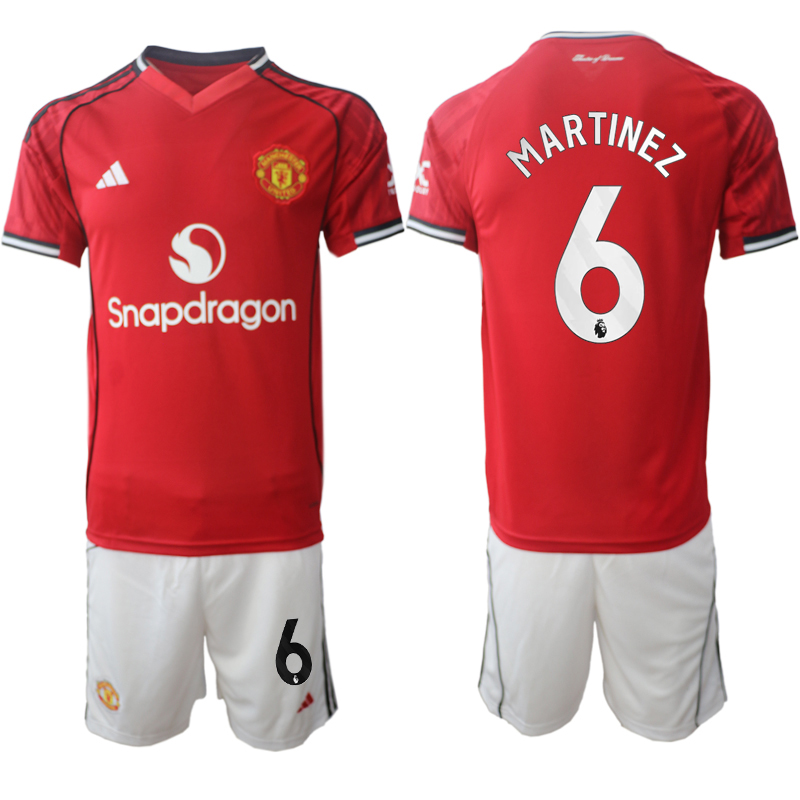 Men 2025-2026 Club Manchester United home Red #6 Soccer Jersey